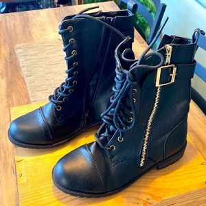 Forever Black Zip Up Boots